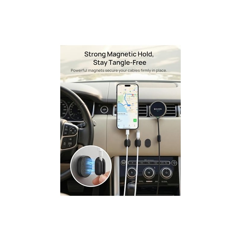 6 Pack Magnetic Cable Holders - Minimalist Cord Organizer
