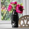 Black 23.5cm Tall Ceramic Face Flower Vase