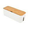 Cable Organizer Box, Cable Management Box, with Bamboo Lid Power