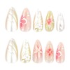 Handmade Press on Nails Medium Almond MABKJLF 3D Fake Nails