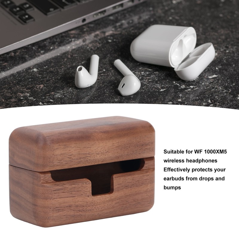 Case for WF 1000XM5 Walnut Wood Handcrafted Fall and Bump