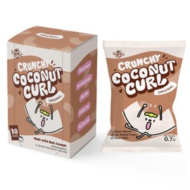 COCOCURL Crafted Crunchy Coconut Chips – Unsweetened, Gently Toasted, Never Fried, No Sugar Added, Healthy Snack from Real Coconut – 0.7 Oz (Pack of 10, Original)