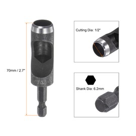 HARFINGTON Leather Hollow Punch Hex Shank for Drills, 1/2" Dia Hole Punch for Thick Fabrics Leathercraft Working