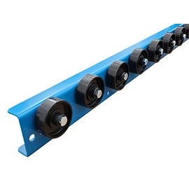 Conveyor Rails with Plastic Skate Wheels 5'- T1 Style Gravity Rail System for Smooth Flow of Pallets & Cartons - Heavy-Duty 5-Foot Flow Rail Conveyor Wheels by Ultimation