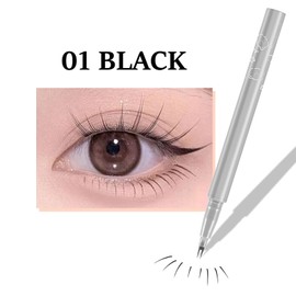 Jutqut 2PCS Double Tip Lower Eyelash Pencil, Natural Lower Eyelashes Liquid Pen, Waterproof Liquid Eyeliner 0.01 MM Double Tip Lower Lash Pen, Smudge proof, Long Wearing with Ultra-Fine Tip(Black)