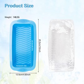 4 Pcs Large Ice Cube Tray, Big Ice Cube Moulds for Freezer, Easy Release Reusable Giant Trays Making 4.5 lbs Ice Cubes for Ice Bath Cold Plunge Tub or Coolers