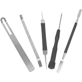 Yootones 5Pcs Woodwind Instrument Repair Tool Clarinet Spring Hook Double Headed Flat Pad Sound Hole Tool Compatible with Sax Repair Tool