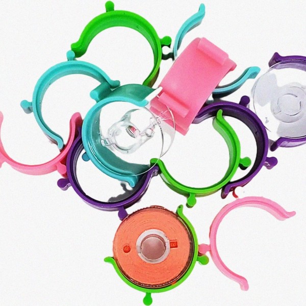 PatternEase ThreadTidy Bobbin Huggers: 36-Piece Sewing Machine Spool Clips for