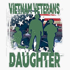 HOF Trading Vietnam Veterans Daughter Green American Flag Vinyl Sticker Waterproof Decal Laptop Wall Window Bumper Sticker 5"