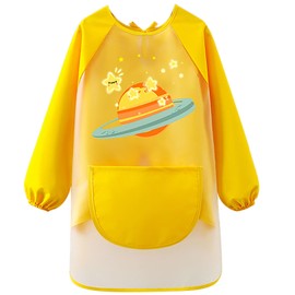 LXOrdora Kids Art Apron Waterproof Smock Long Sleeved Planet L