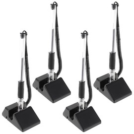 Cabilock 4pcs Security Gel Ink Pens with Holder Anti-theft Desktop Counter Pens for Office Public Use Smooth Writing Comfortable Grip