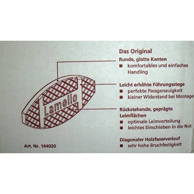 150 Original Lamello Flat Dowels 50 Pieces Each Size