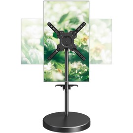 MOUNT PRO TV Rolling Stand - Floor TV Stand Mobile TV Cart for 26-65 inch Screens up to 77 lbs, Rotating TV Stand with Wheels for Home Office Outdoor, Height Adjustable & Metal Shelf, Max VESA 400x400