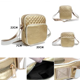 Autumnwell Gold Crossbody Shoulder Bag for Women,Cross Body Bags for Women,Purses and Handbags,Gold Purse