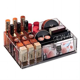 GREEN BREATH Transparent Makeup Storage Box, Cosmetic Storage and Display Box, for Lipstick, Eyeshadow, Nail Polish Display, for Jewelry, Brooches, and Buttons Storage