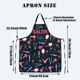 PLITI Hair Stylist Apron Hairdresser Apron With Pockets Hair Salon Owner Gifts Cosmetology Graduation Gift Salon Life Apron (Salon life apronU)
