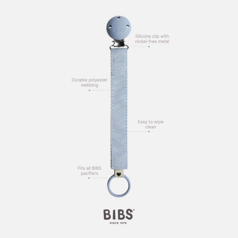 BIBS Pacifier Strap - Secure your baby's dummy with a
