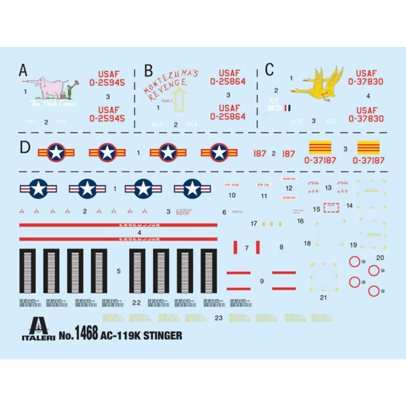 PLATZ ITALERI IT1/72 US TRANSPORT AC-119K STINGER GUNSHIP Plastic Model
