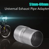Qiilu 51mm to 60mm Motorcycle Exhaust Adapter Universal Stainless Steel