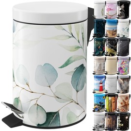 Sanilo Cosmetic Bin 3 L with Soft-Close Mechanism, Many New Bathroom Bins to Choose From, Waste Bin with Inner Container for Any Bathroom (Eucalyptus)