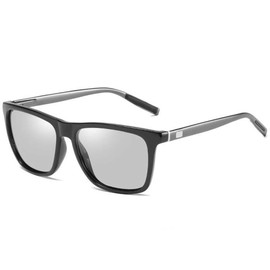 TNLPOWER Polarized Photochromic Lens Sunglasses Driving Photosensitive Sunglasses for Men, Gun A387t, Large