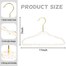 CONCEPTS 20 Pack Baby Hangers Kids Acrylic Non Slip Glitter Clothes Hangers for Toddler Infant Newborn Closet Organizer Small Hangers for Baby Clothes Pants Shirts Space Saving Nursery