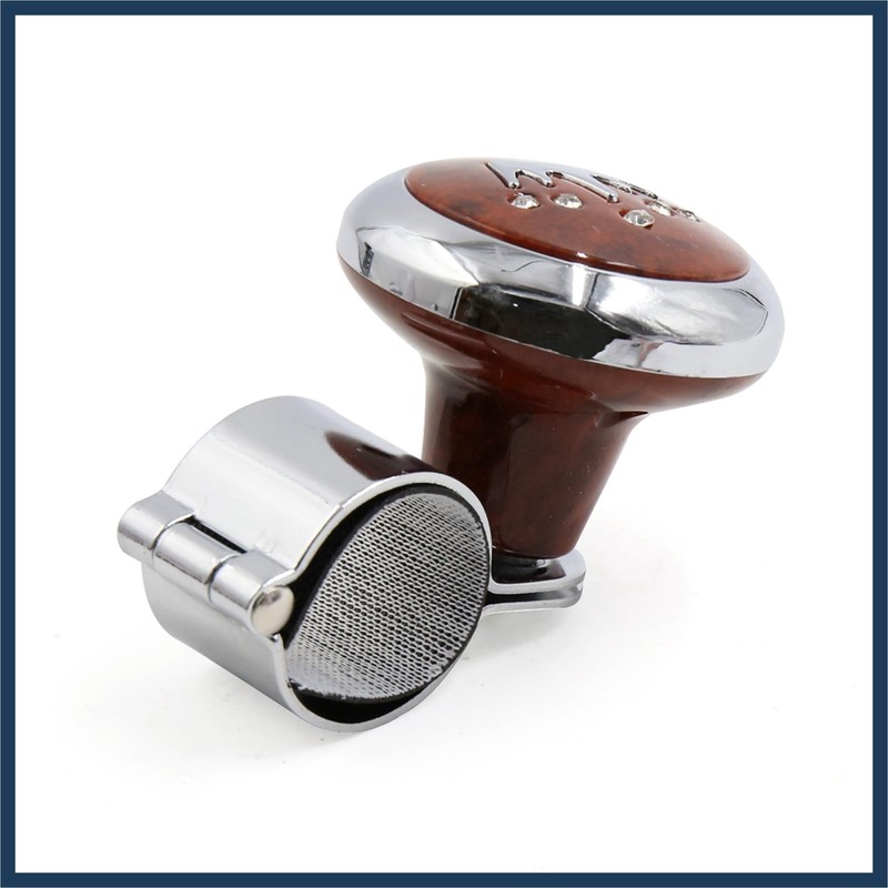 INFINAUTO Brown Crown Pattern Design Steering Wheel Knob Power Handle