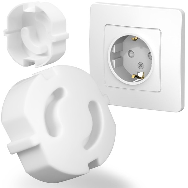 zeyedemo Pack of 30 Sockets, Child Safety Sockets, White Plastic