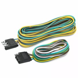 caltpl 25' 4 Pin Flat Trailer Wiring Harness Kit Wishbone Style for Trailer Tail Lights