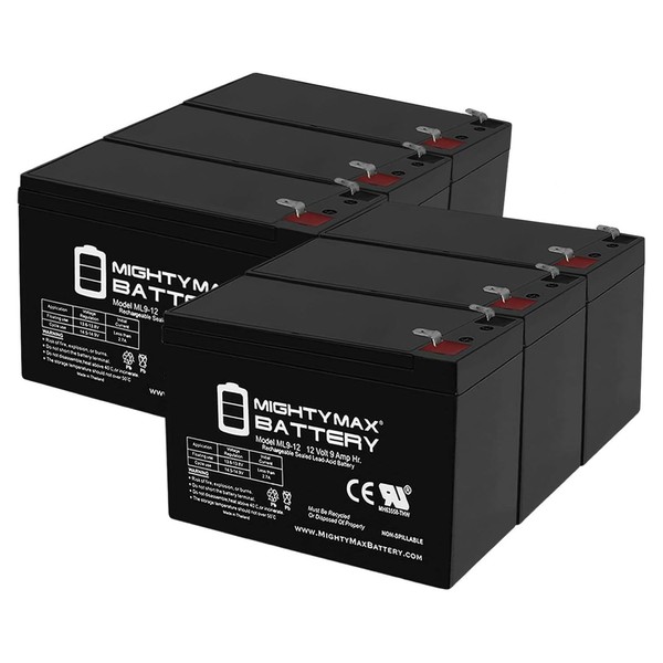 Mighty Max Battery 12V 9AH SLA Battery Replaces PE12V9 PX12090 UB1290-6 Pack