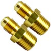 2PCS 1/4" Flare x 1/4" NPT Male Brass Couples Tube