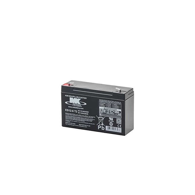 MK Battery ES12-6 T2 Maintenance-Free Rechargeable Sealed Lead-Acid Battery
