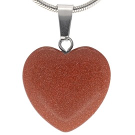 Lebensquelle Plus Heart Pendant Gold Stone Pendant 2 x 2 cm Heart with Eyelet, Semi Precious Stone, No Gemstone