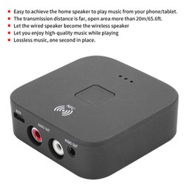 Annadue Bluetooth 5.0 Receiver Audio Receiver for TV 3.5mm AUX Wireless Receiver for TV/Car/Phones/Tablets/Laptops - Black