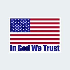 fagraphix in God We Trust USA Flag Sticker Self Adhesive Vinyl Decal America American Religious US