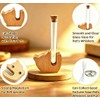 Cat Whisker Holder Fridge Magnet, Clear Glass vases with Wooden
