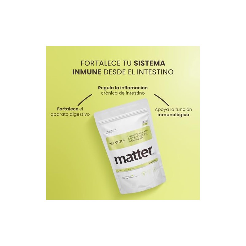 Matter IG-Forte, Suplemento de Calostro Bovino en Polvo 30% IgG