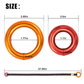 Climbing Tree Lanyard, 22KN Retrievable Anchor 110cm/37.59inch Outdoor Tree Climbing Safety Belt Tree Rescue Wire Lanyard Anchor Loop Belt with Two Hanging Rings for On-tree Garden Work