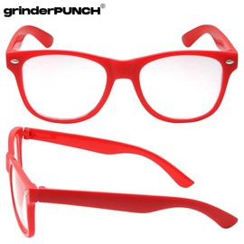 Kids Nerd Glasses Clear Lens Geek Fake for Costume Children's (Age 3-10) Red