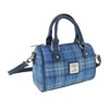 Harris Tweed Kilbride Mini Bowling Bag in Light Blue Tartan Check