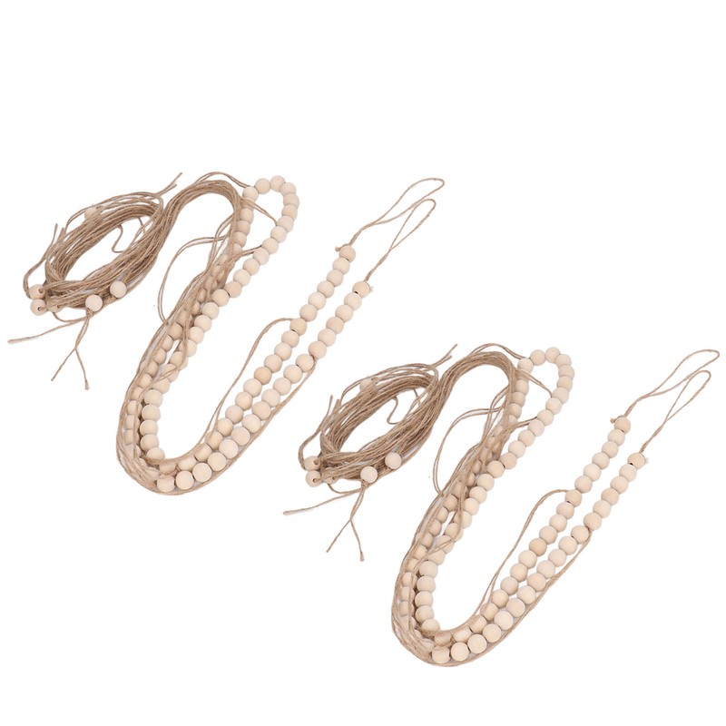 2pcs Hanging Photo Display Wall Decor with Wooden Beads Tassels
