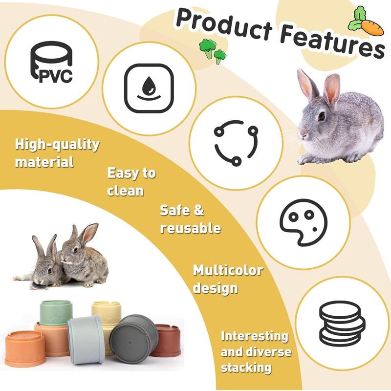 8 PCS Stacking Cups, Rabbit Stacking Cups, Stacking Cups for