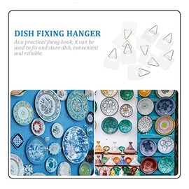 FOMIYES 50 Pcs Ganchos Para Colgar Platos Invisibles, Ganchos De Cocina Para Almacenamiento, Ganchos Adhesivos Blanca, PláStico, 3.2cm, Para Uso DoméStico Y Restaurantes