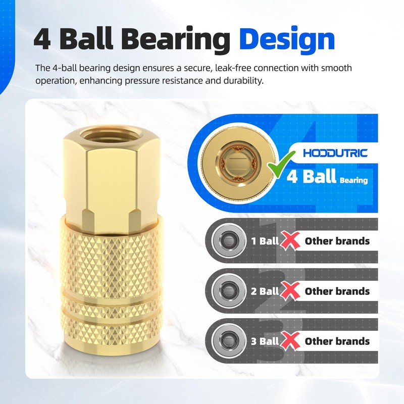 45Pcs Air Coupler & Plug Kit, Hoodutric 1/4" NPT Air