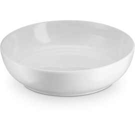 KooK Pasta Bowl, Salad Bowls, Bowls, Serving Bowls, Soup, Ceramic, Large Capacity, Microwave & Dishwasher Safe, Set of 4, 40 Oz, (White)