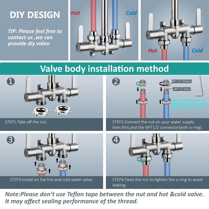 Aolemi Outdoor Shower Fixtures, 31" Exposed Shower System with Shower