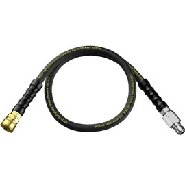 POHIR Pressure Washer Hose - 5 FT Whip Hose with 3/8'' Quick Connect Adapter Set, High Tensile Wire Braid Hose for Pressure Washing, Up to 4200 PSI