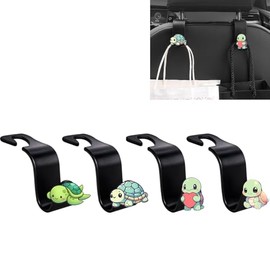 Cinpudo Car Seat Headrest Hook with Turtle Desgin,4 Pack Hanger Universal Vehicle Car Storage Organizer for Handbag Purse and Coat