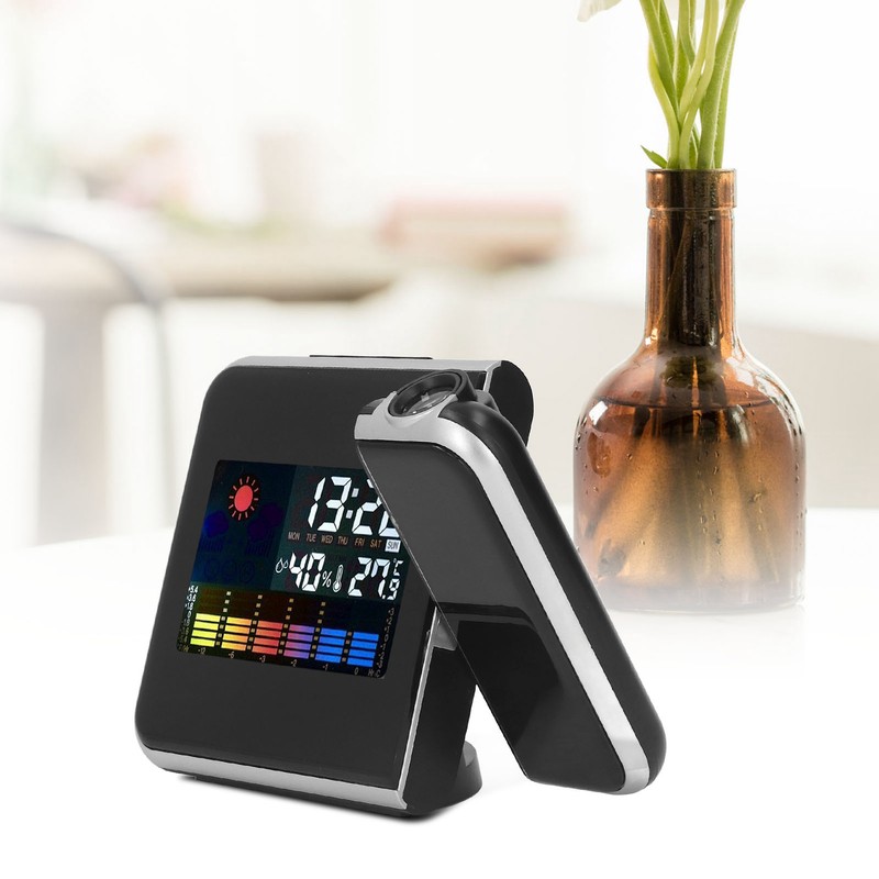 Weather Station Clock Temperature Humidity LCD Color Display LED Backlight