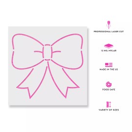 Stencil Revolution Bow Ribbon Stencil - Durable & Reusable Mylar Stencils - 25"x25"